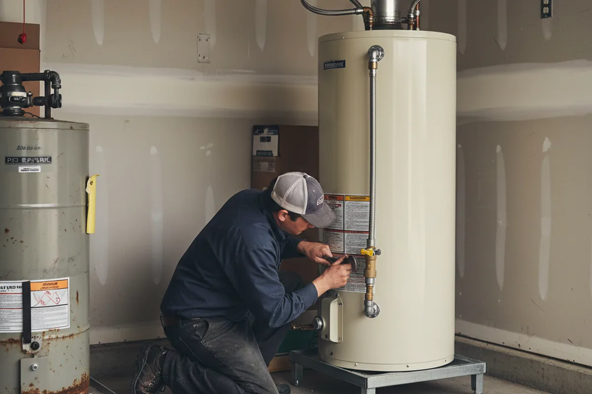 Water heater and shutoff valve replacement in Avenel